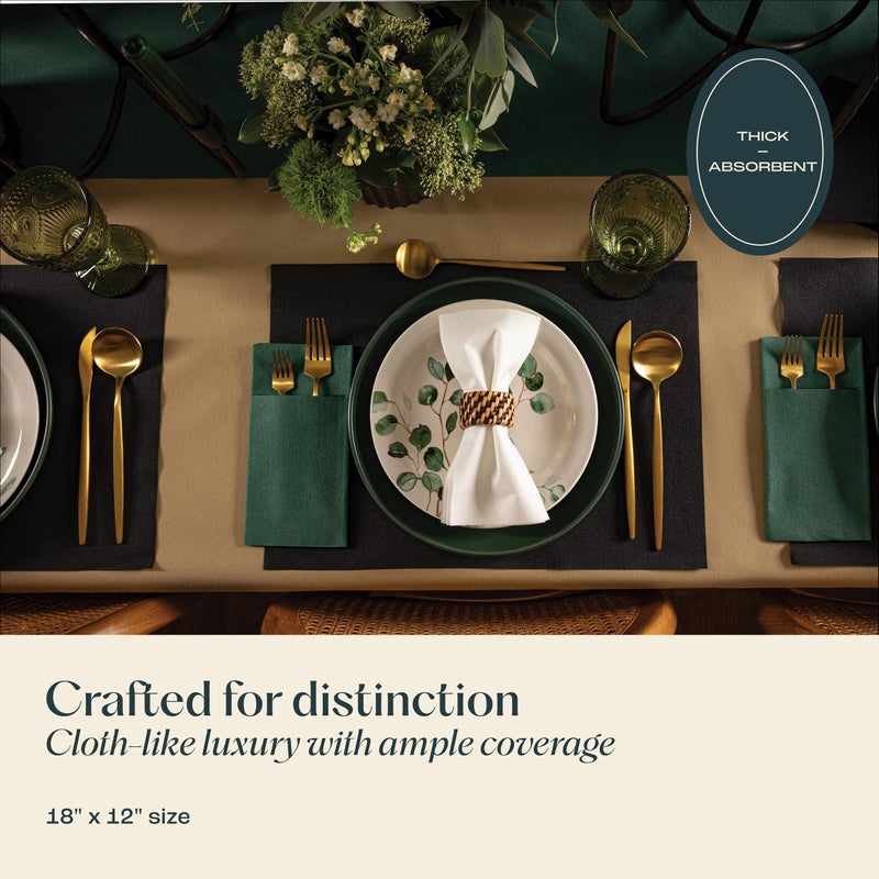 Servietto Disposable Champagne Paper Placemats for Dining Table - 100-Pack 18" x 12" Cloth-Like Rectangle Paper Placemats for Baby, Kids, Party Or Weddings. - Image 3