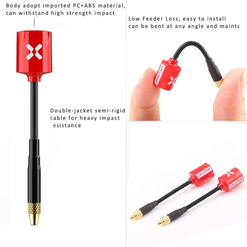 Foxeer 2pcs FPV Antenna Lollipop V3 5.8G 2.5dBi Super Mini RHCP Stubby Antenna MMCX Straight Connector for RC Drone FPV Racing Quadcopeter Multicopter - Image 2