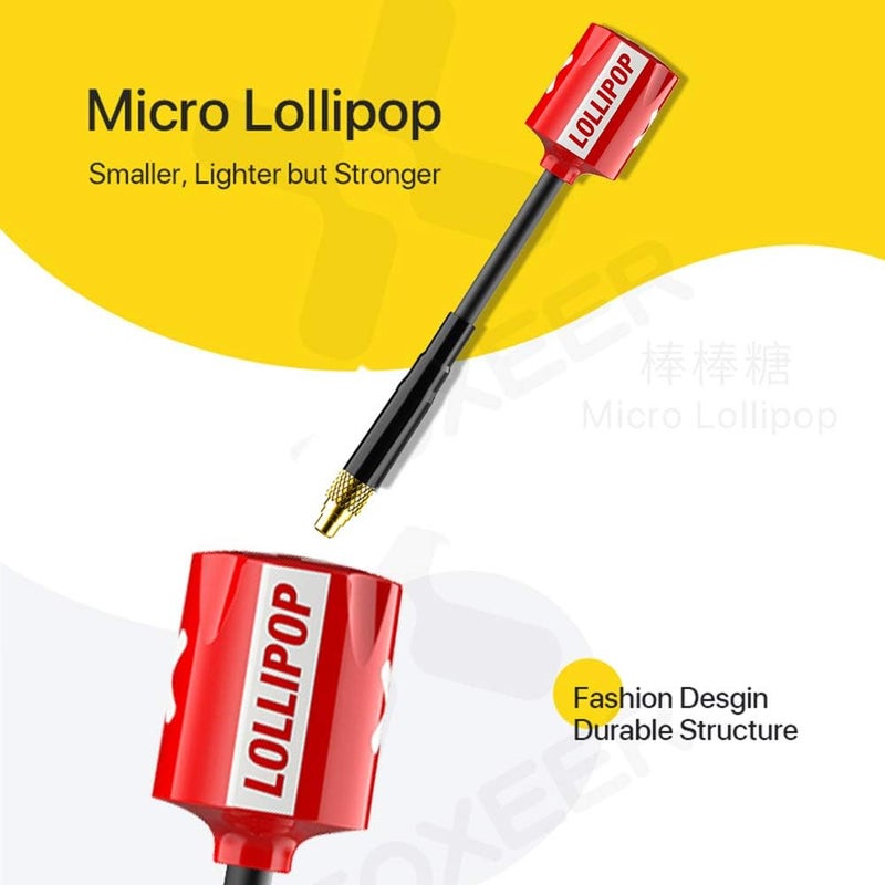 Foxeer 2pcs FPV Antenna Lollipop V3 5.8G 2.5dBi Super Mini RHCP Stubby Antenna MMCX Straight Connector for RC Drone FPV Racing Quadcopeter Multicopter - Image 1