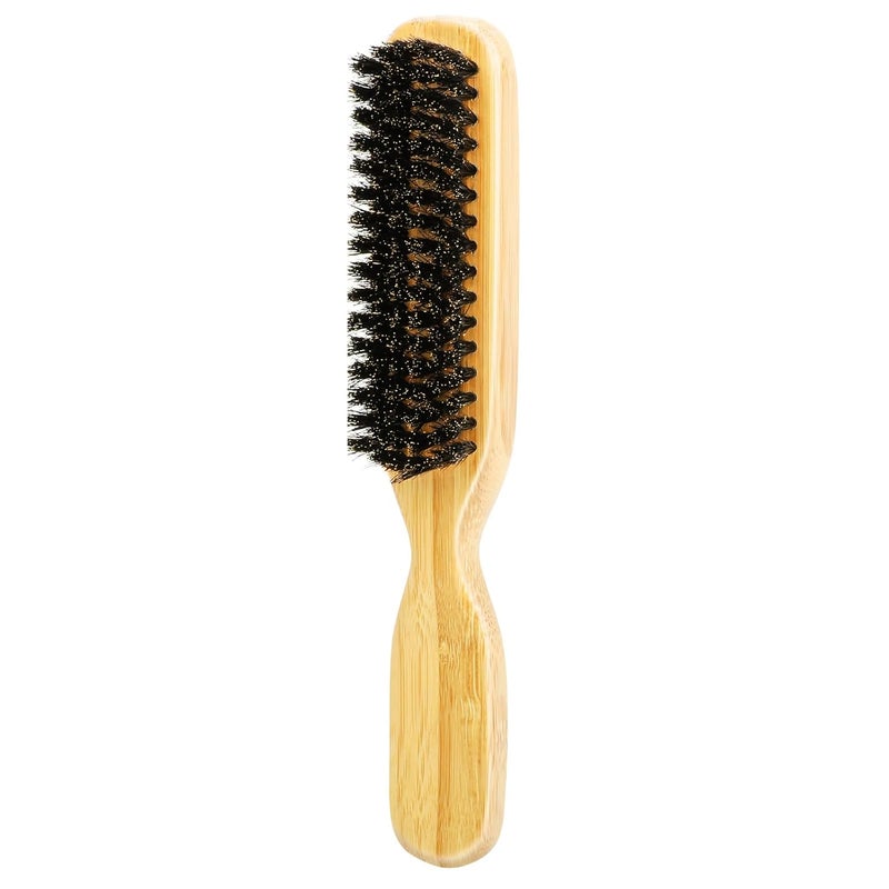 Slick Back Hair Brush  Smoothing FrizzFlyaways Boar Bristle brush for Laying Down Hair Edges and for a Glossy Finish on All Hair Types