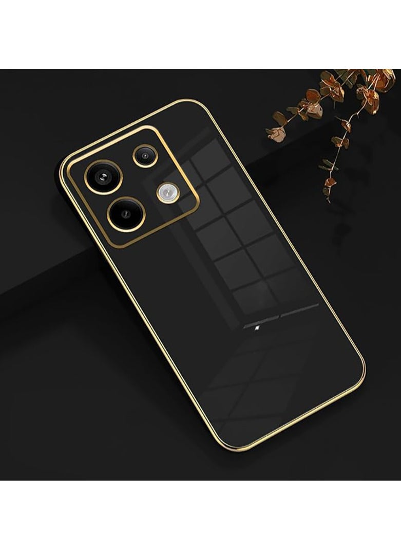Beauenty - Compatible with Infinix gt20 pro case, smooth veneer gold plated chrome, Black Thin and smooth shock-proof full protection Infinix gt20 pro case（Black） - Image 1