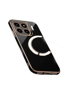Compatible with Infinix gt20 pro case, smooth veneer gold plated chrome, Black Thin and smooth shock-proof full protection Infinix gt20 pro case（Black）