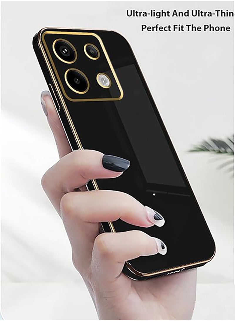 Beauenty - Compatible with Infinix gt20 pro case, smooth veneer gold plated chrome, Black Thin and smooth shock-proof full protection Infinix gt20 pro case（Black） - Image 1