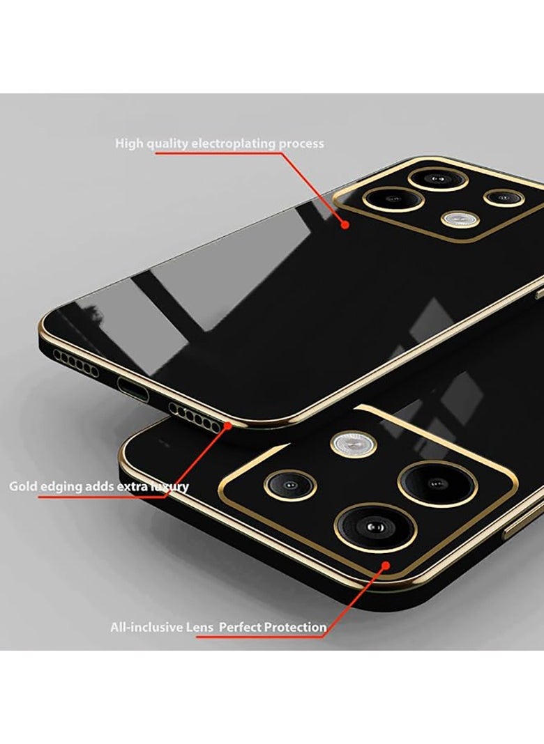 Beauenty - Compatible with Infinix gt20 pro case, smooth veneer gold plated chrome, Black Thin and smooth shock-proof full protection Infinix gt20 pro case（Black） - Image 1