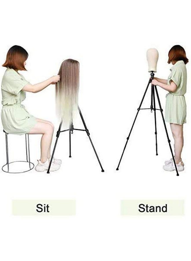 DANSEE Wig Stand Tripod, Metal Mannequin Head Stand Adjustable (24 - 64 inch) - Image 2