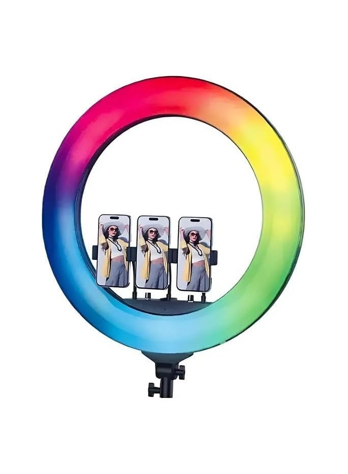 RGB Ring Light with Tripod – 560cm Height, 360° Rotation, Wireless Remote, Adjustable Brightness & Color Temperature, Eye Protection - Image 1