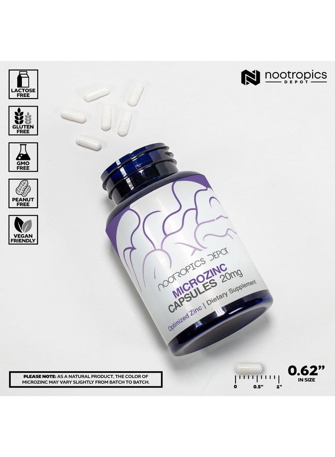 Nootropics Depot MicroZinc Capsules | 20mg | Optimized Zinc Supplement | 90 Count - Image 3