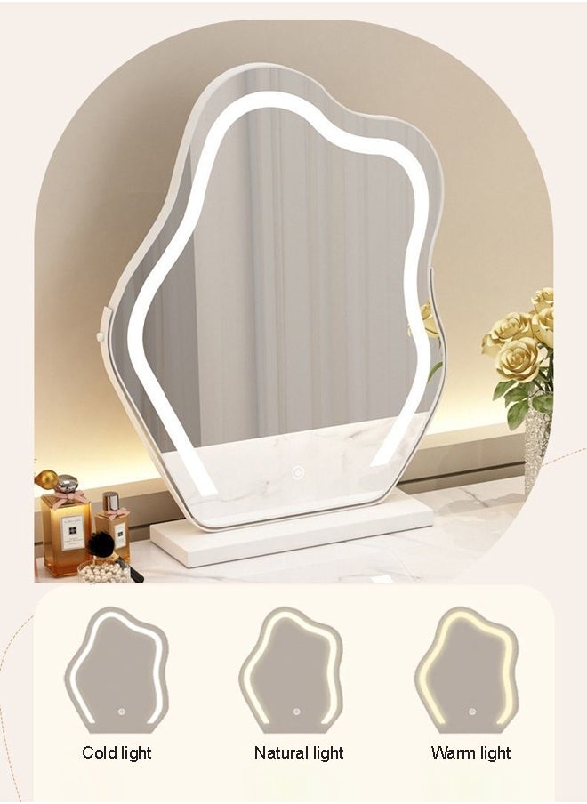 keke Makeup Vanity Table Dressing Table Flip Mirror With Drawers And Chair With BT Speaker ,wireless charger and USB port 60CM  - Image 4