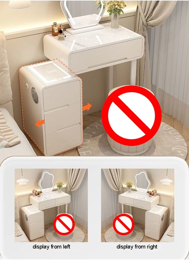 keke Makeup Vanity Table Dressing Table Flip Mirror With Drawers And Chair With BT Speaker ,wireless charger and USB port 60CM  - Image 5