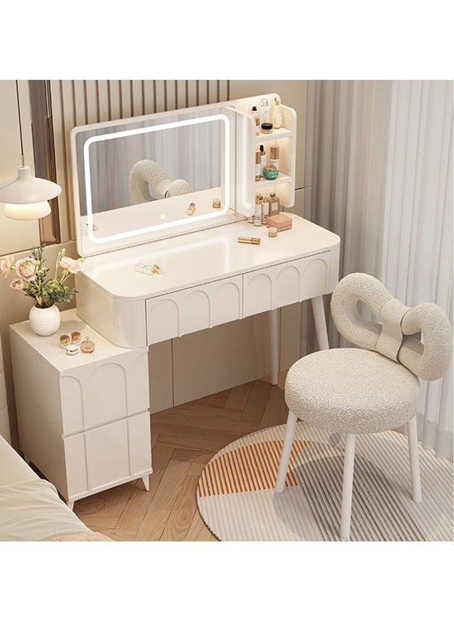 keke Makeup Vanity Table Dressing Table Flip Mirror With Drawers And Chair With BT Speaker ,wireless charger and USB port 60CM  - Image 2