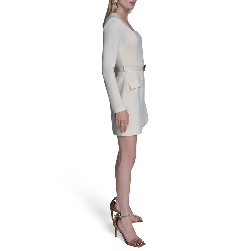 BCBG بلوزة بكم طويل للنساء من BCBG، رقبة مربعة، لون إكر، 10 - Image 2