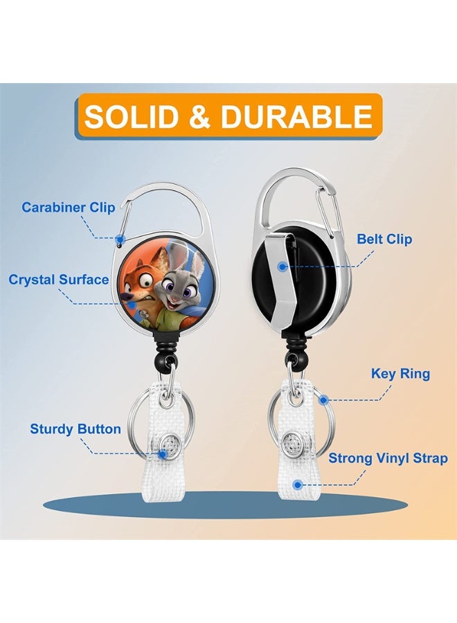 ديزني حامل بطاقة هوية بلاستيكي بتصميم شخصيات ديزني زوتوبيا جودي هوبس ونيك وايلد - خلفية كرتونية لطيفة - مع حبل تعليق، وبكرة قابلة للسحب، وسلسلة مفاتيح، ووصلة تمديد - مناسب للعمل، والطلاب، والحافلات، والأطباء، والممرضين - Image 3