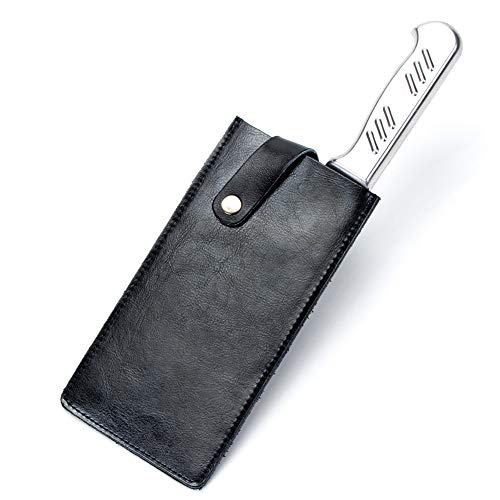 Hersent PU Leather Knife Sheath, Universal Meat Cleaver Covers, Waterproof Butcher Chef Knife Edge Guards, Durable Wide Knife Protectors, Heavy Duty Kife Blade Shield Guard, 8.27”Lx3.9”W (Black) - Image 2
