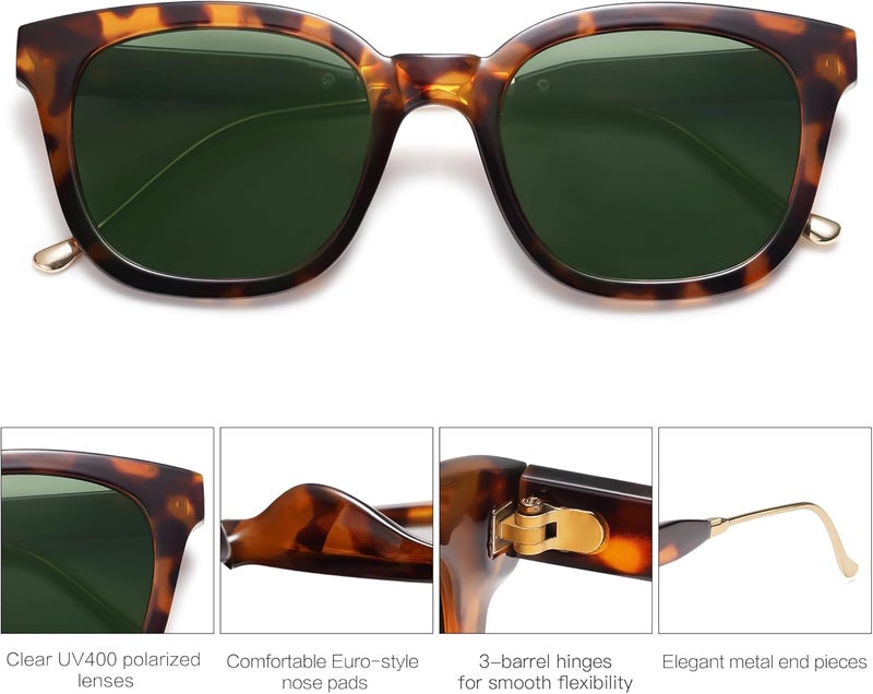 Sojos Classic Square Polarized Sunglasses Womens Mens Retro Trendy UV400 Sunnies SJ2050 - Image 4
