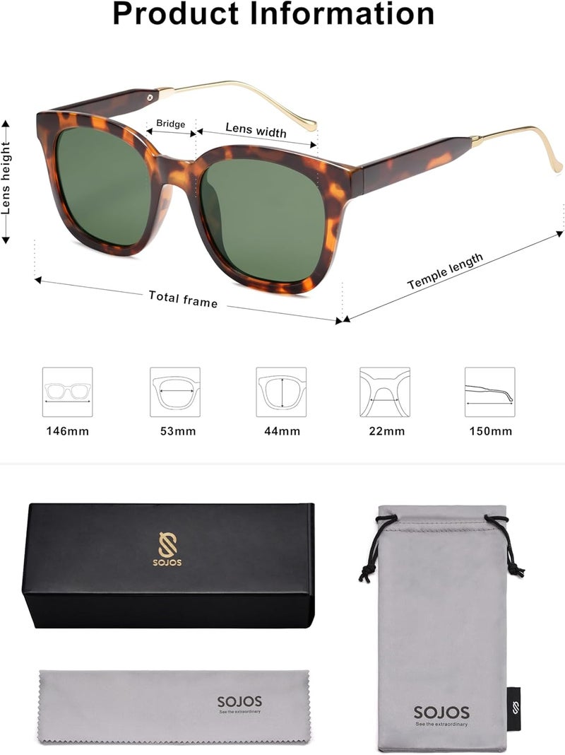 Sojos Classic Square Polarized Sunglasses Womens Mens Retro Trendy UV400 Sunnies SJ2050 - Image 5