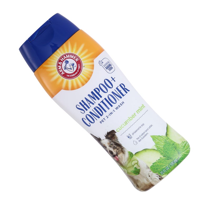 Arm & Hammer for Pets 2-In-1 Shampoo & Conditioner for Dogs | Dog Shampoo & Conditioner in One | Cucumber Mint, 20 Ounce Bottle Dog Shampoo and Conditioner for All Dogs - Image 2