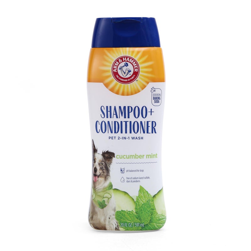 Arm & Hammer for Pets 2-In-1 Shampoo & Conditioner for Dogs | Dog Shampoo & Conditioner in One | Cucumber Mint, 20 Ounce Bottle Dog Shampoo and Conditioner for All Dogs - Image 1