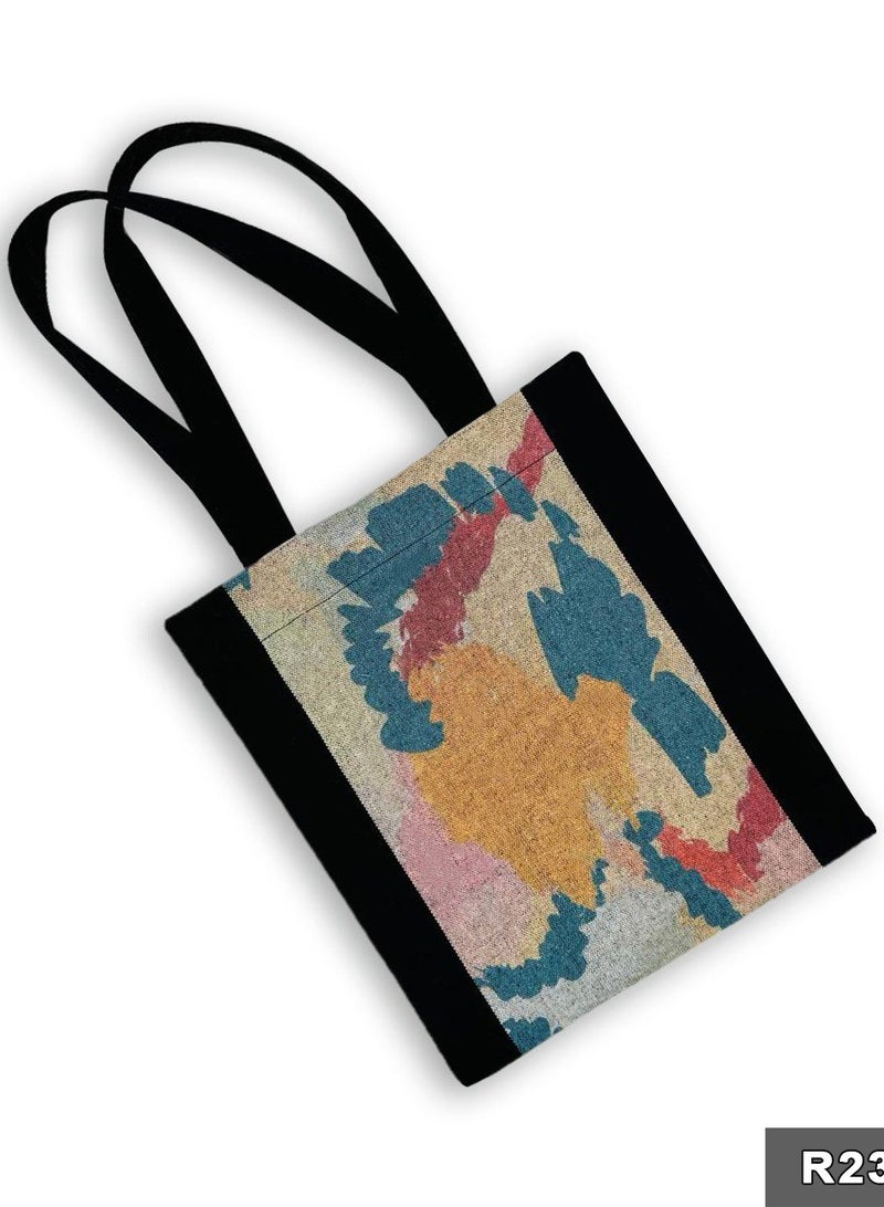 Gharibo Bags casual printed linen tote bag - Image 1