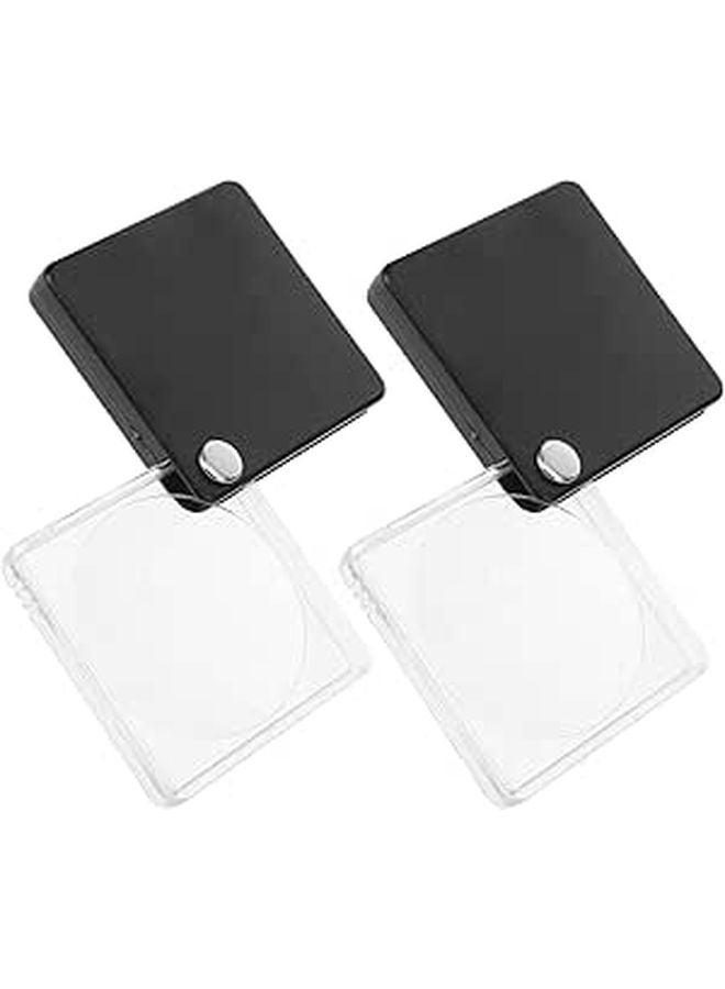 2PCS Portable Folding Jewelry Loupe Magnifier With Keychain For Repair And Identification - Image 1