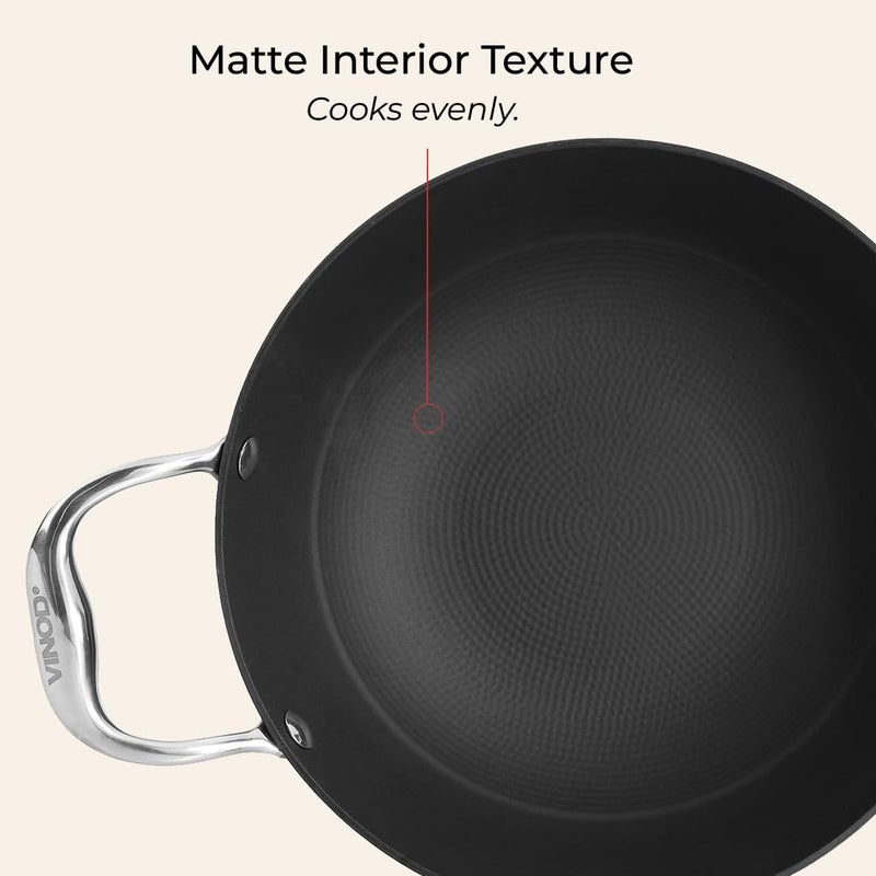 Vinod Ferona Lightweight Cast Iron Kadai - 1.7 L, 22 cm | No Seasoning Required | Naturally Stick-Free | Metal Spoon Friendly | Gas, Induction Base| Rust-Proof | PTFE & PFOA Free | 2-Year Warranty - Image 5