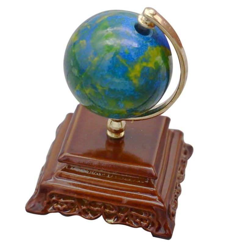 Miniature World Globe Blue Scale Desktop Ornament Natural Material Home Decoration - Image 2