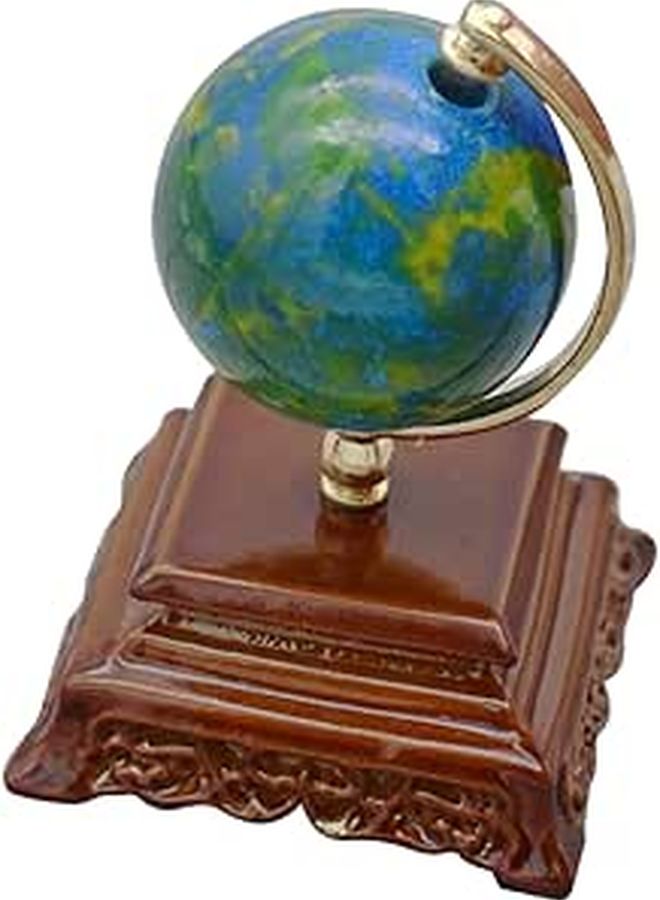 Miniature World Globe Blue Scale Desktop Ornament Natural Material Home Decoration - Image 1