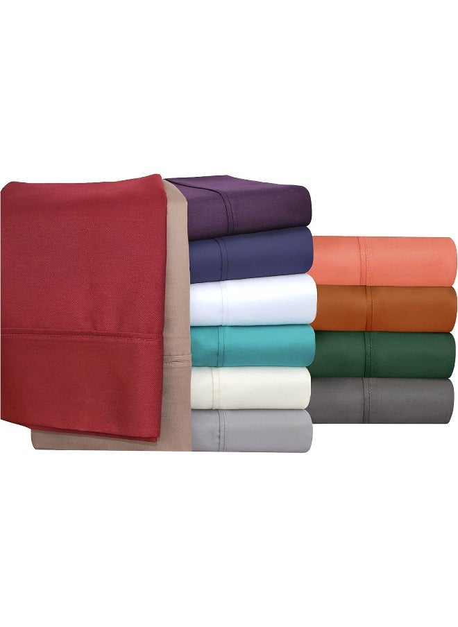 Superior Superior Cotton Blend 800 Thread Count, Deep Pocket, Soft, Wrinkle Resistant Split King bed Sheet Set, Solid, Taupe  - Image 4