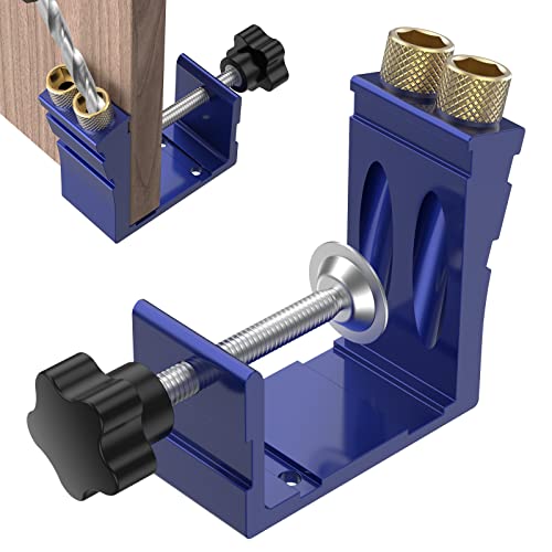Abizarch 47Pcs Pocket Hole Jig Adjustable Punch Locator 15 Degree Angle Hole Drill Guide Kit High Precision Drill Punch Positioner for Carpenter DIY Joinery Work Woodworking Tool - Image 2