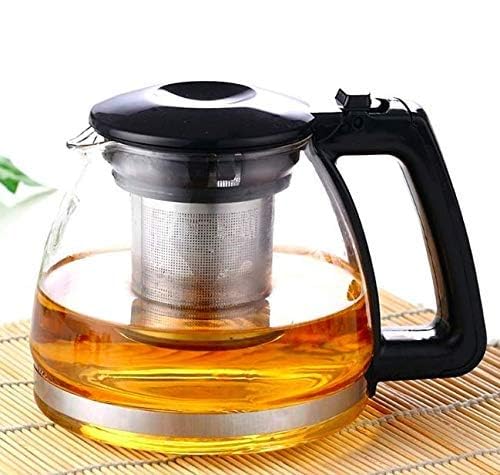 Homies HOMIES, Heat-Resistant Glass Boutique Serving Kettle Filter Tea Coffee Pot Cooking Pot, 1Litre  - Image 2