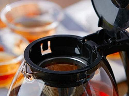 Homies HOMIES, Heat-Resistant Glass Boutique Serving Kettle Filter Tea Coffee Pot Cooking Pot, 1Litre  - Image 5