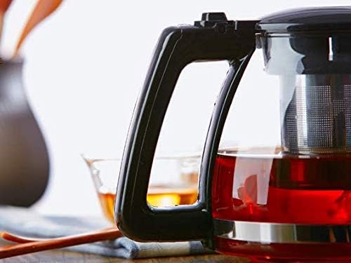 Homies HOMIES, Heat-Resistant Glass Boutique Serving Kettle Filter Tea Coffee Pot Cooking Pot, 1Litre  - Image 4