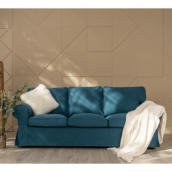 TLYESD Ektorp Sofa Cover 3 seat Replacement for IKEA Ektorp Sofa Cover, Ektorp Cover, Ektorp Couch Cover Only!(Dark Ocean) - Image 5