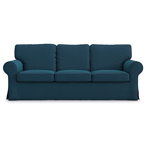 TLYESD Ektorp Sofa Cover 3 seat Replacement for IKEA Ektorp Sofa Cover, Ektorp Cover, Ektorp Couch Cover Only!(Dark Ocean) - Image 1