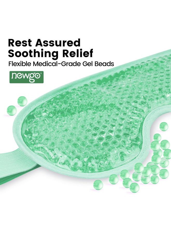 NEWGO Cooling Eye Mask for Puffy Eyes, Cold Eye Mask Eye Ice Pack for After Eyes Surgery, Tension Stress Relief, Itchy Eyes, Headaches, Dark Circles - Green - Image 5
