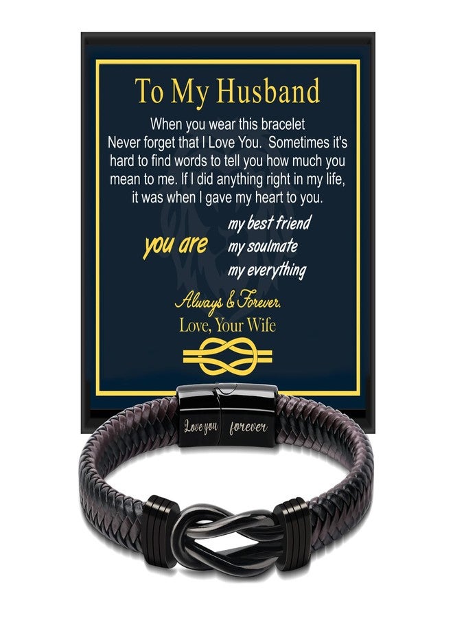 Inngeroo Fathers Day Dad Gifts from Wife Valentines Gifts for Him Boyfriend Men Husband Mens Bracelet Valentine's Bracelets for Men Anniversary Romantic, 8.5inches, no gemstone - Image 1