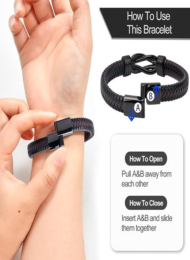 Inngeroo Fathers Day Dad Gifts from Wife Valentines Gifts for Him Boyfriend Men Husband Mens Bracelet Valentine's Bracelets for Men Anniversary Romantic, 8.5inches, no gemstone - Image 5