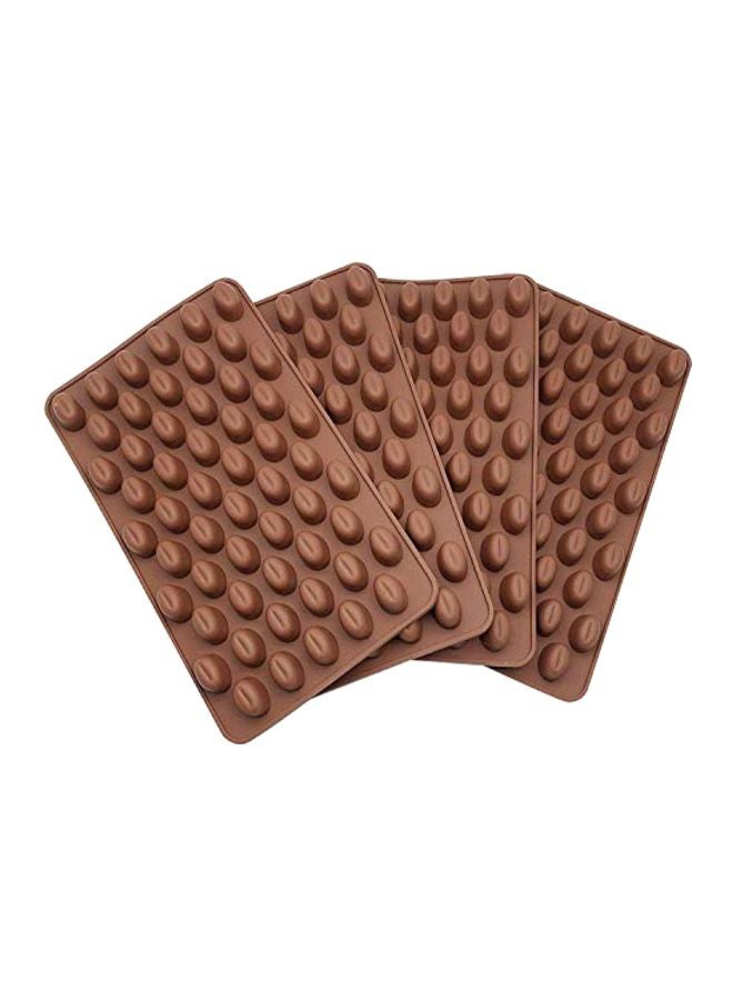 إسكدنيا طقم قوالب شوكولاتة من السيليكون مكون من 4 قطع بني