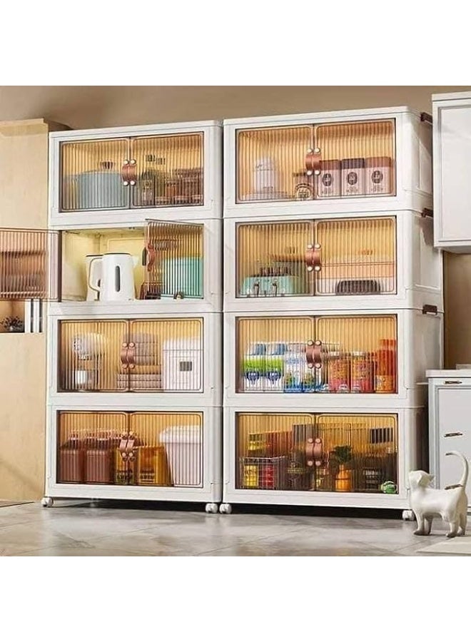 Multifunctional storage unit with wheels for easy mobility; a modern, space-saving home organizer (5-tier). - Image 1