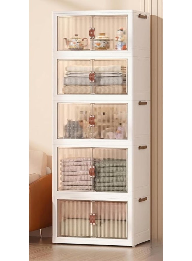 Multifunctional storage unit with wheels for easy mobility; a modern, space-saving home organizer (5-tier). - Image 2