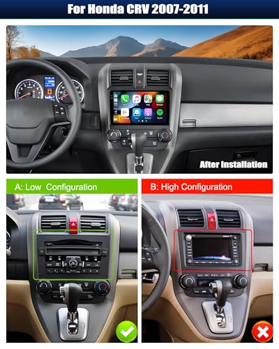 Camecho Car Stereo for Honda CRV 2007-2011 Car Radio,MP5 Player with Apple Carplay Android Auto Mirror Link, 9" Touch Screen Car Radio with Bluetooth Backup Camera FM SWC Dual USB Input - Image 2