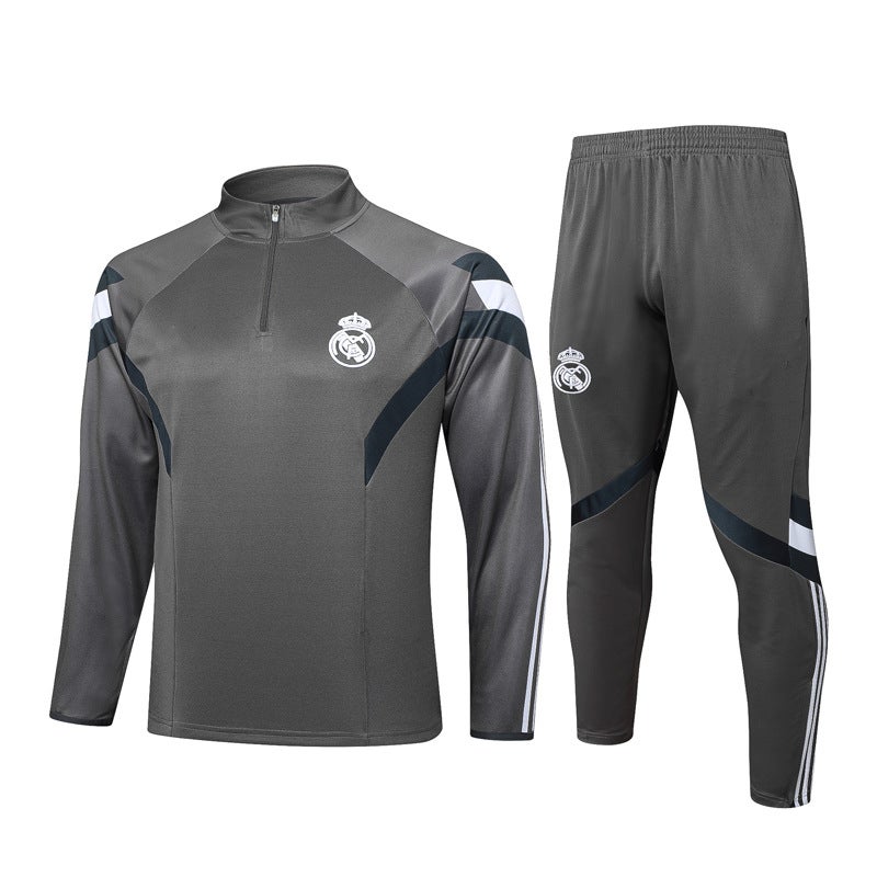 Adult Football Training Kit with Long Sleeve Zipper Top - Multi-Team Design for Sports & Fitness