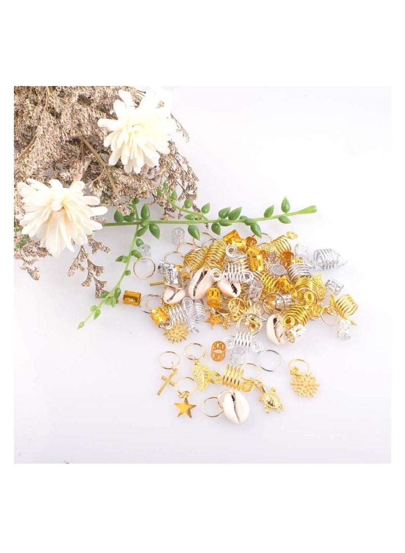 Barakah 222 PCS Aluminum Hair Coil with Box Hair Rings Hair Braid Rings with Metallic Cord - Perfect for Braids, Updos and More - Image 3