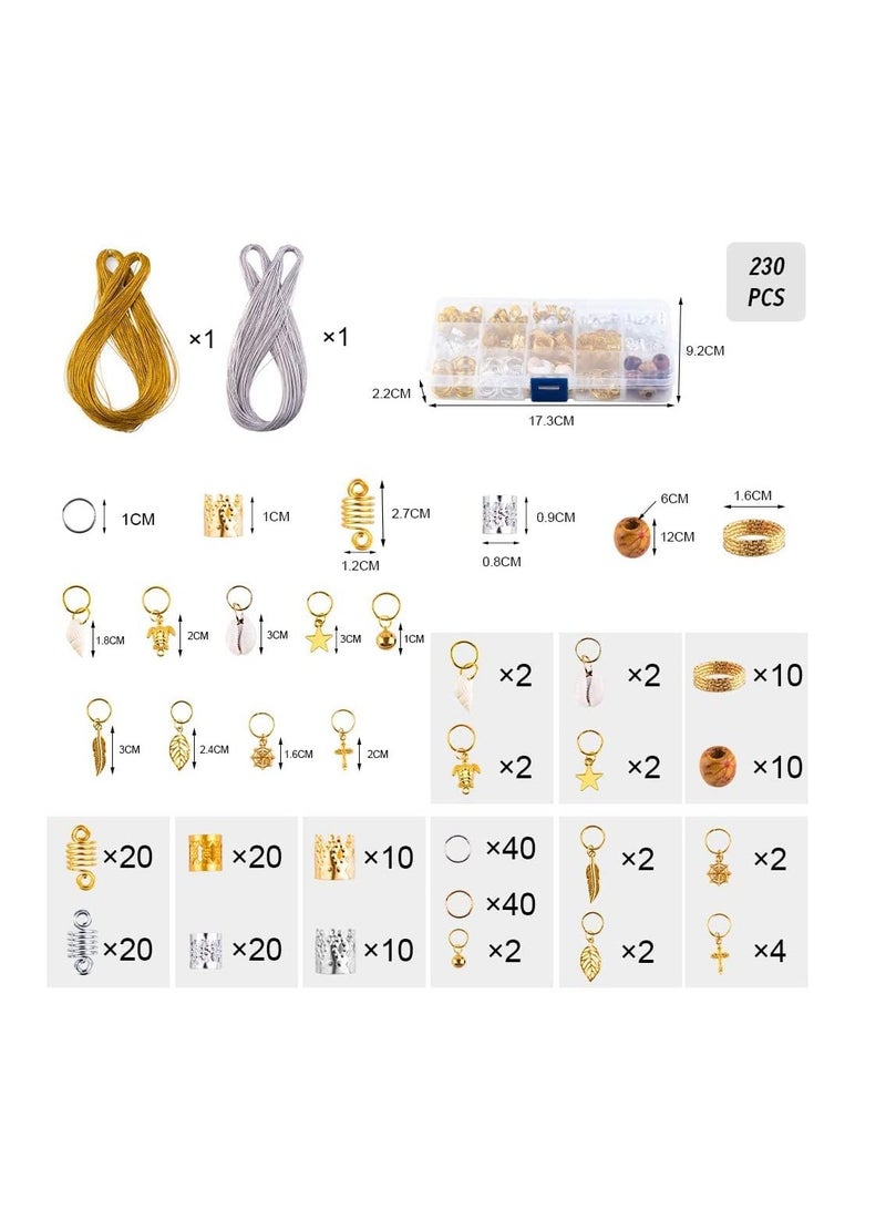 Barakah 222 PCS Aluminum Hair Coil with Box Hair Rings Hair Braid Rings with Metallic Cord - Perfect for Braids, Updos and More - Image 2