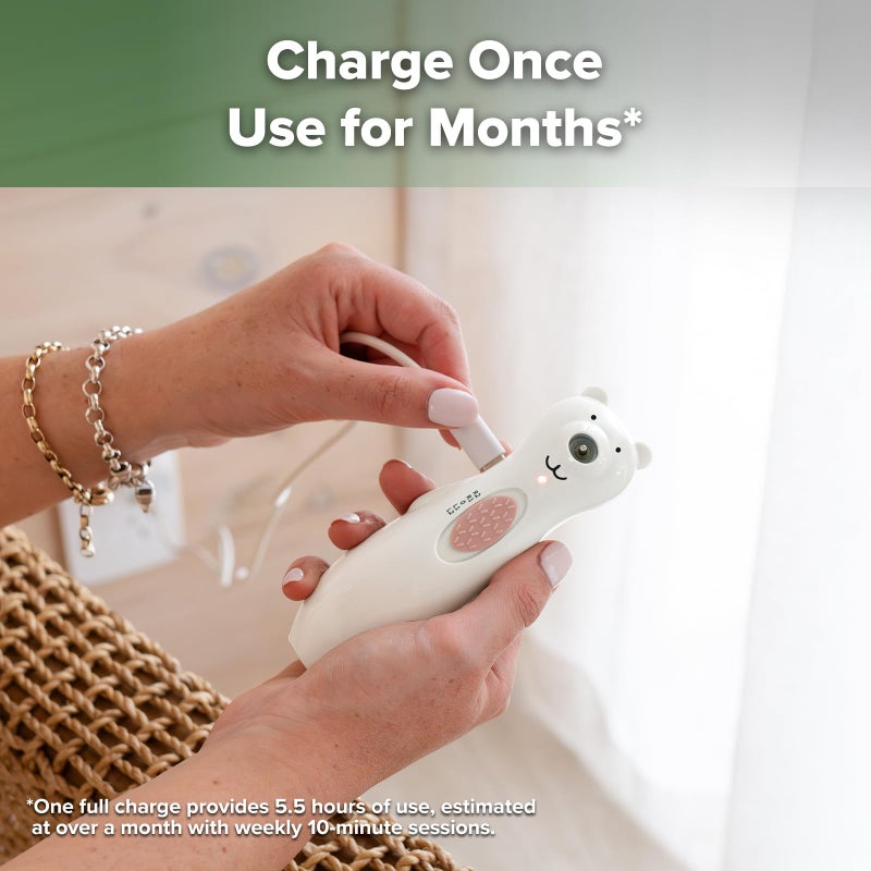 haakaa Rechargeable Baby Nail File Baby Nail Trimmer Electric with LED Light, Rechargeable Baby Nail Clippers for Newborn/Adults Toes and Fingernails, Additional Replacement Heads & Charging Cable - Image 5