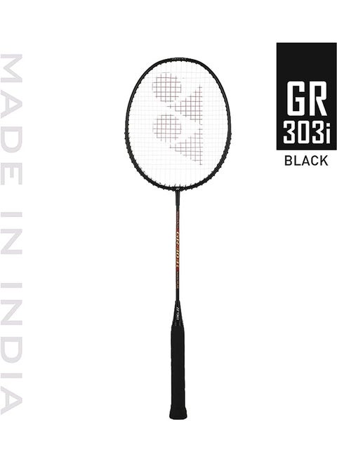 Gr 303I Black Aluminium Badminton Racquet With Full Cover
