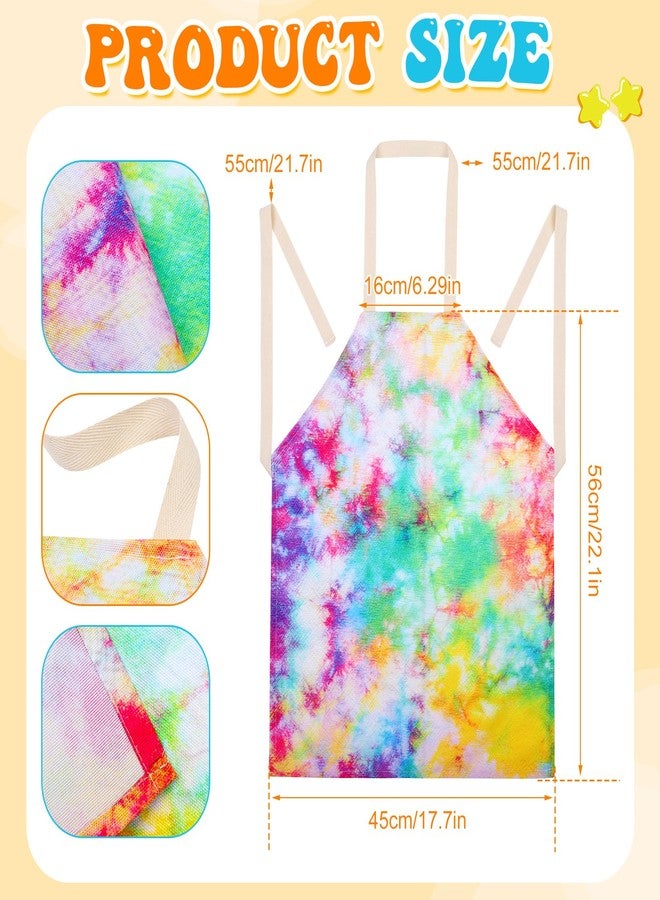 XLSXEXCL 14Pcs Kids Artist Costume Accessories Set with Tie Dye Apron Beret Hat Painting Brush Drawing Palette Necklace for Halloween Painter Dress Up - Image 2