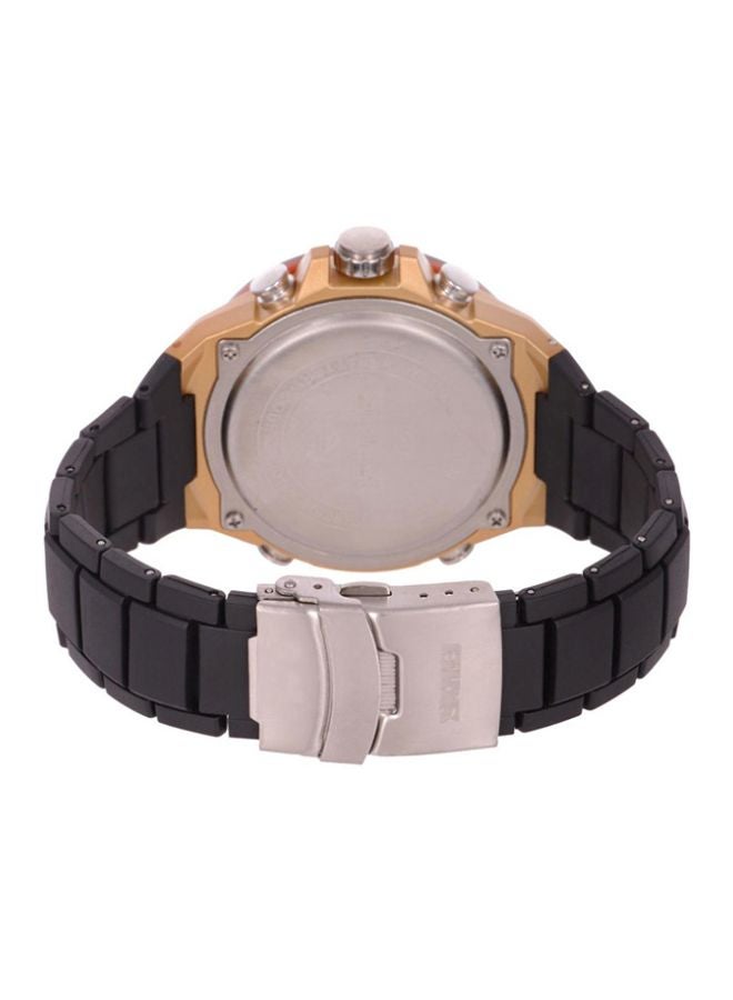 Men's Silicone Analog/Digital Wrist Watch WT-SK-1016-GO#D4 - 26 mm - Black - Image 2