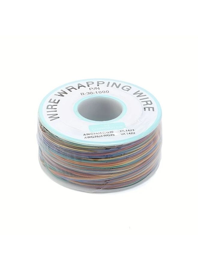 1 رول 8 ألوان سلك وصلة إلكتروني مرن من PVC بطول 9842 بوصة مقاس AWG30 نحاس مطلى بالقصدير - Image 1