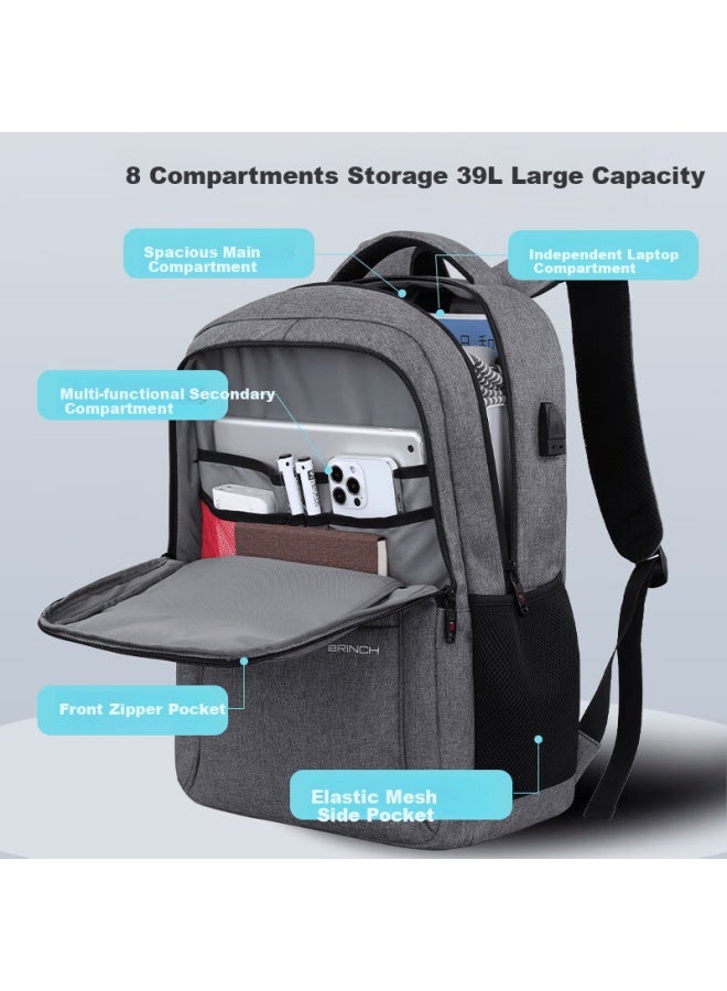 BRINCH 17/18 Inch Imperial Notebook Laptop Backpack Shockproof Water-resistant Business Travel Commuter Large Capacity - Image 1