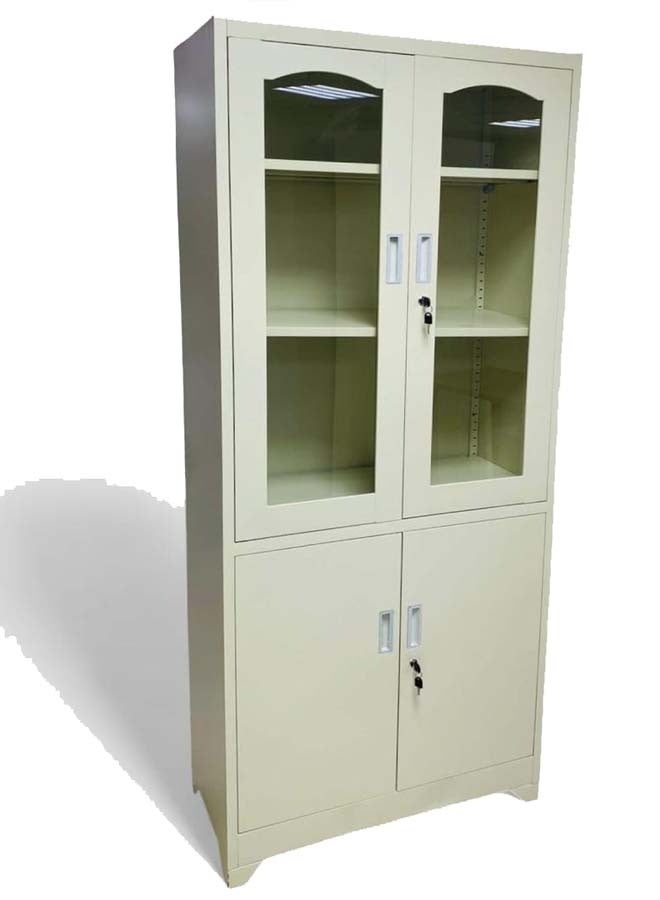 خزانة ملفات معدنية للمنزل والمكتب بباب زجاجي 85×40×190 سم